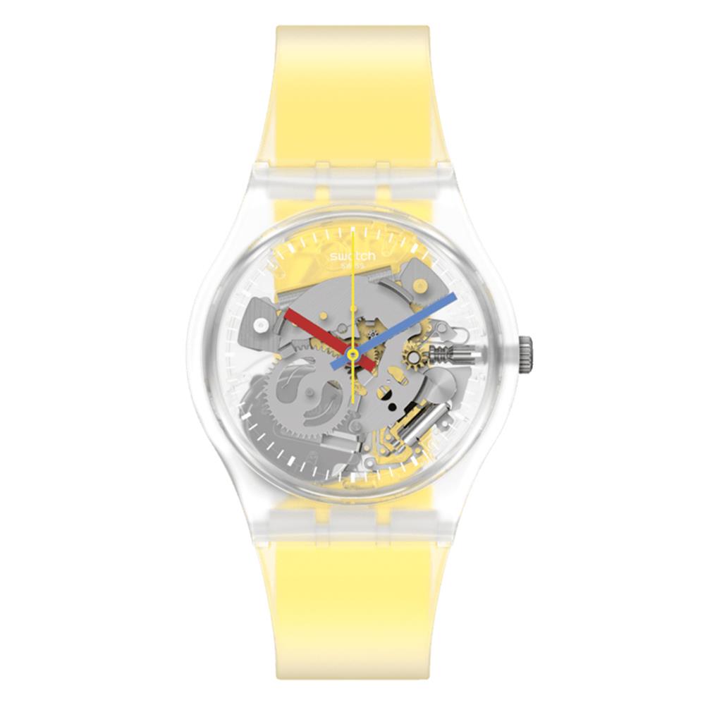 Orologio Swatch CLEARLY YELLOW STRIPE unisex trasparente