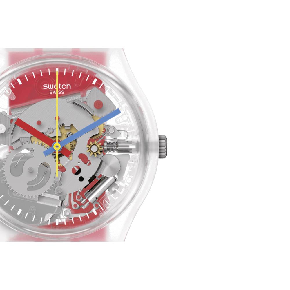 Orologio Swatch Gent CLEARLY RED STRIPED