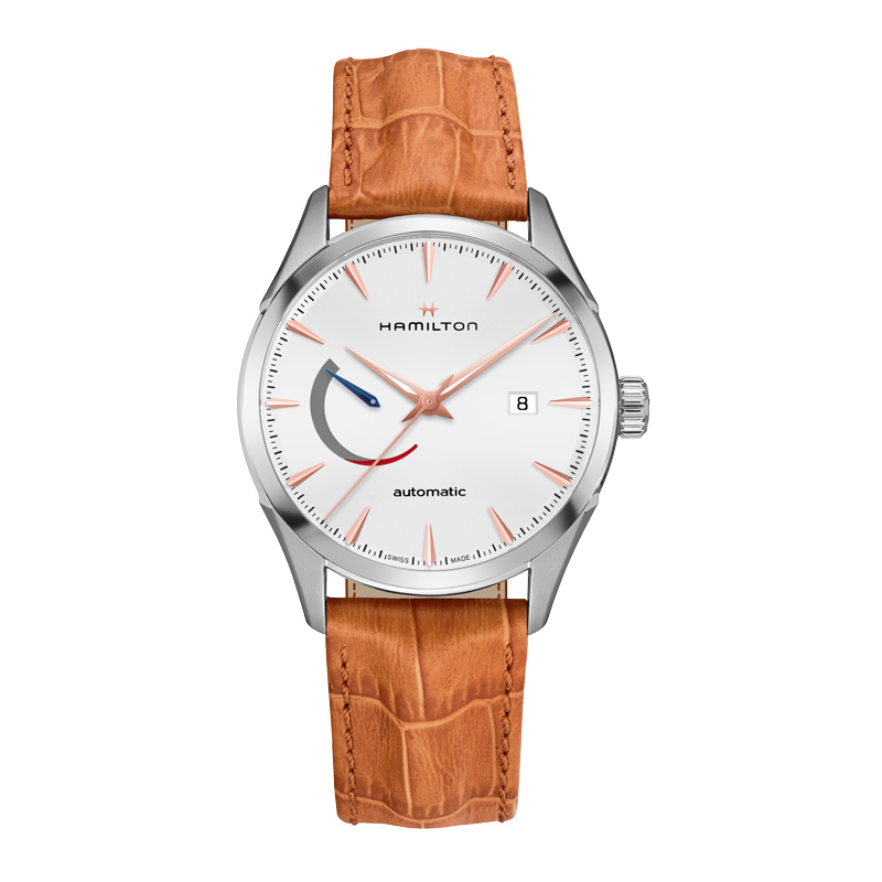 Orologio Uomo Hamilton Jazzmaster auto reserve cinturino arancio