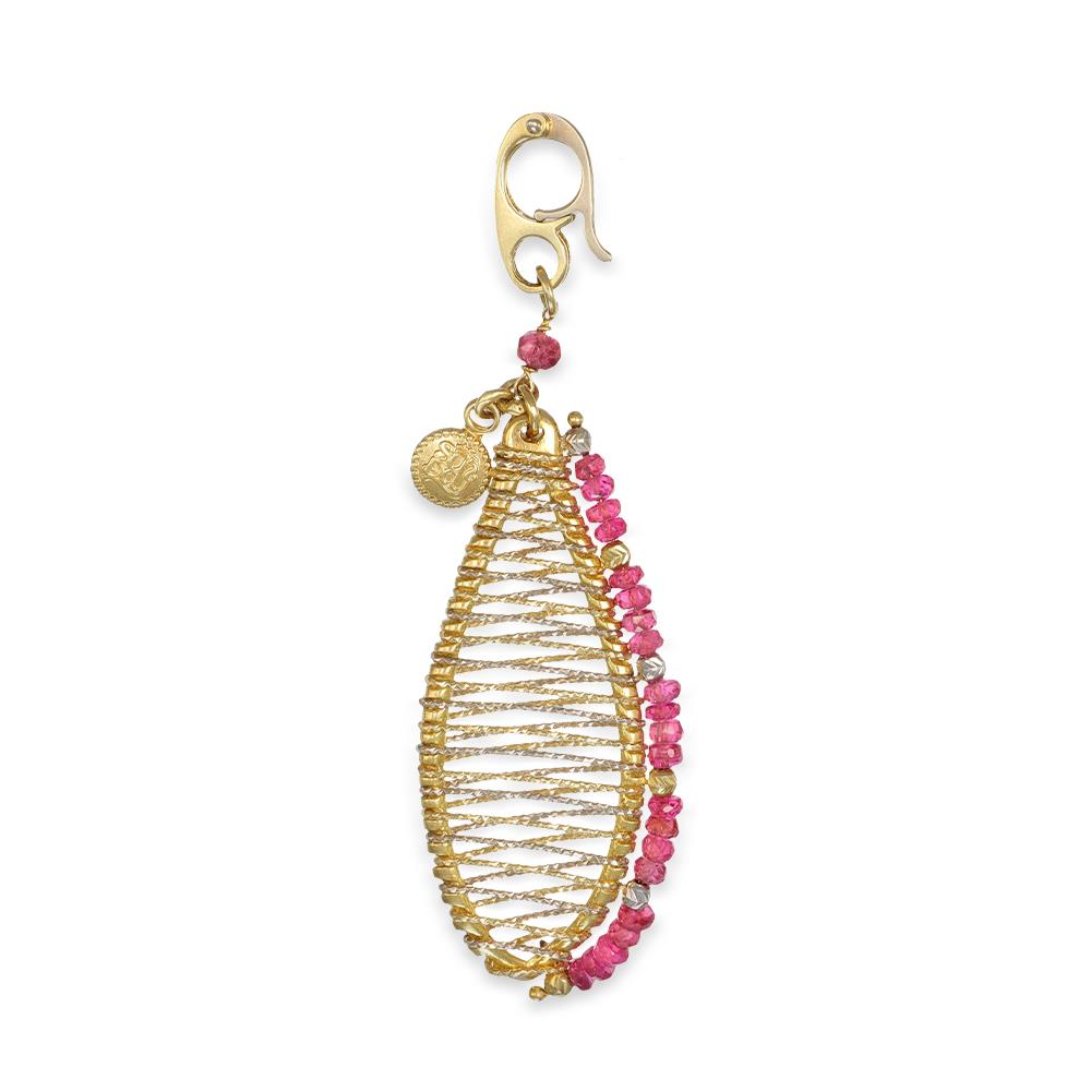Pendente Silvia Kelly in Oro Giallo 18 Kt e Rubini Grezzi