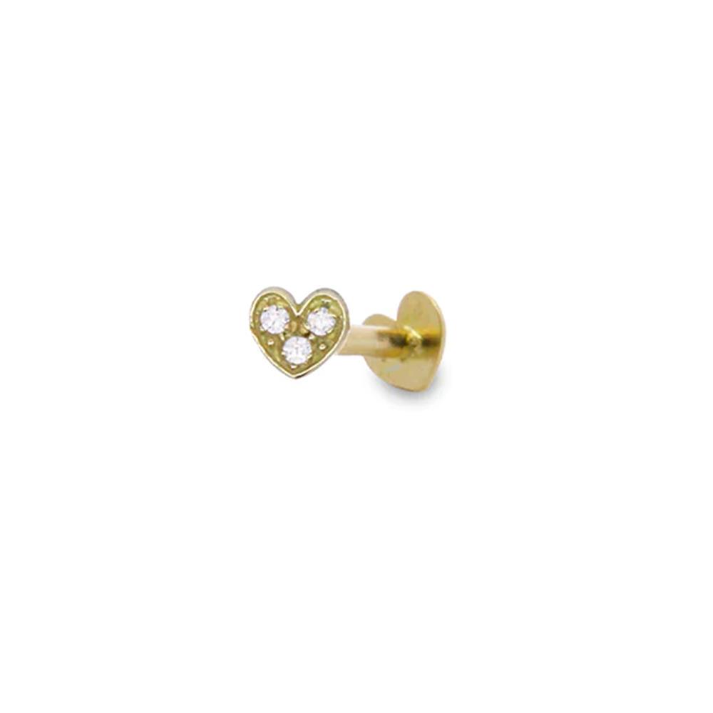 Percing Helix Rue Des Mille Oro 18 KT e Diamanti Cuore