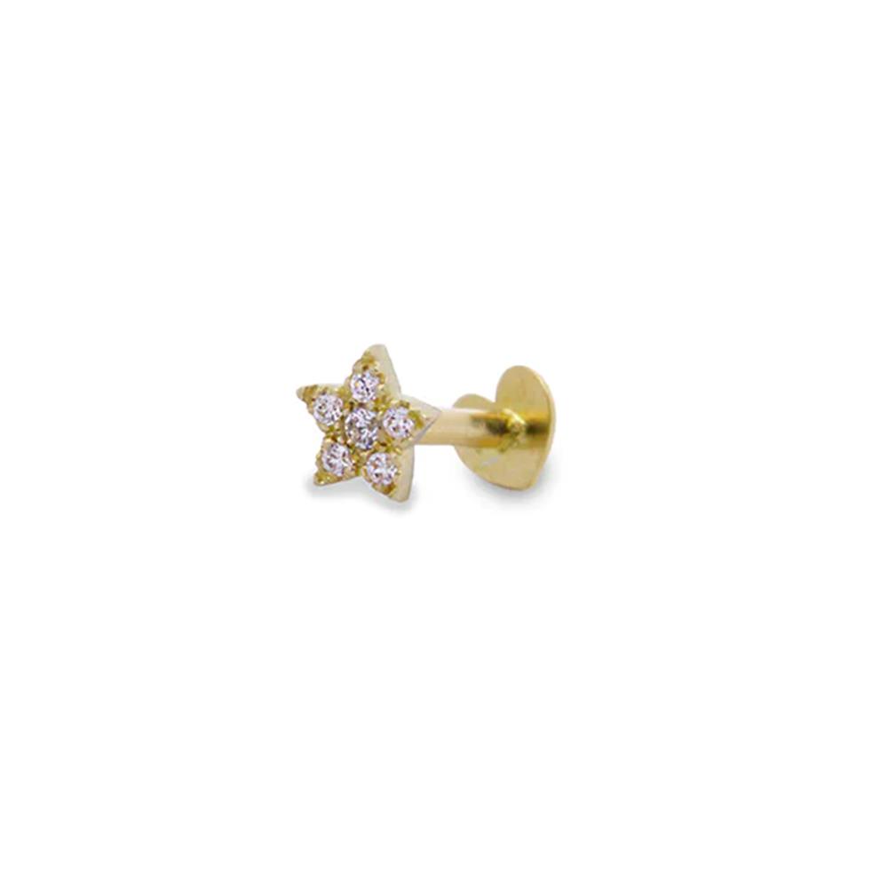 Percing Helix Rue Des Mille Oro 18 KT e Diamanti Stella