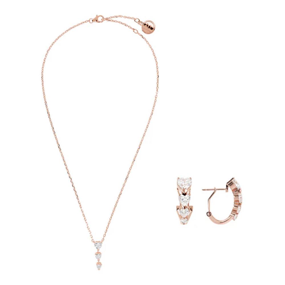 Set Bronzallure Collana e Orecchini Cuore con Cubic Zirconia Bianche