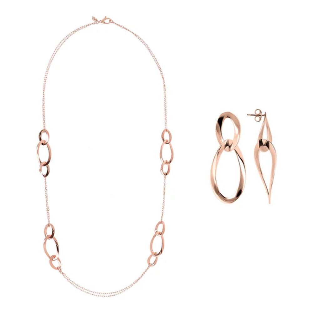 Set Gioielli Donna Oro - Collana Con Ciondolo Cerchio E Orecchini Pendenti - AJACITY - Eleganti E Moderni