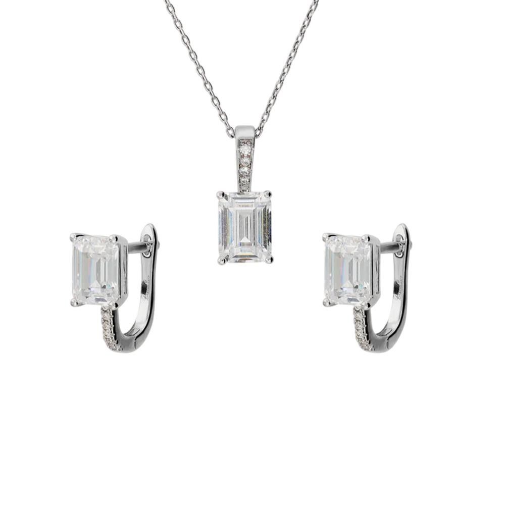 Set Bronzallure Collana + Orecchini con Cubic Zirconia a Baguette