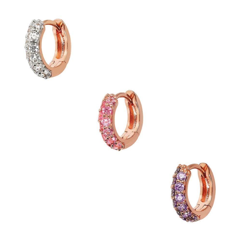 Set di Orecchini Bronzallure a Cerchio con Pavé in Cubic Zirconia