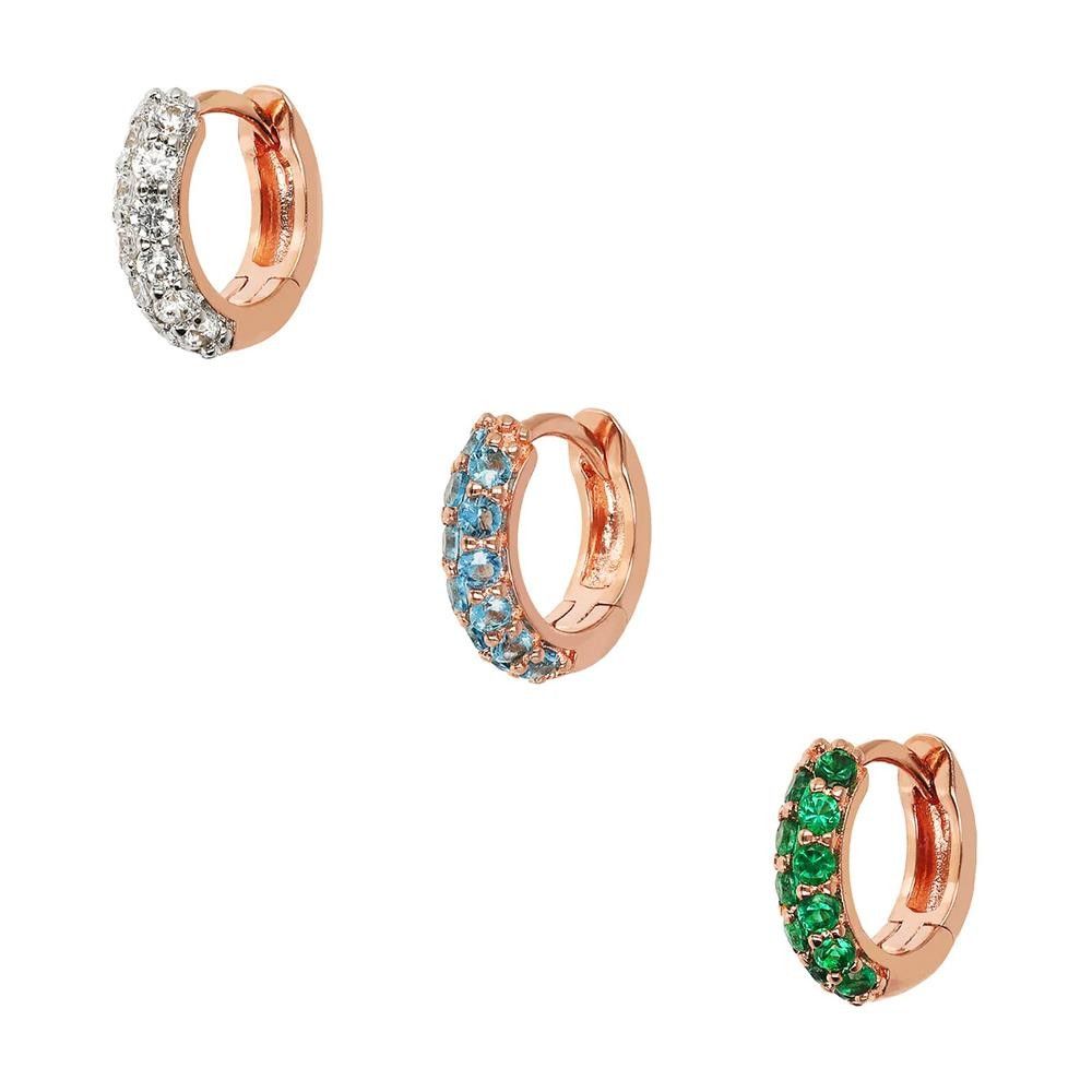 Set di Orecchini Bronzallure a Cerchio con Pavé in Cubic Zirconia
