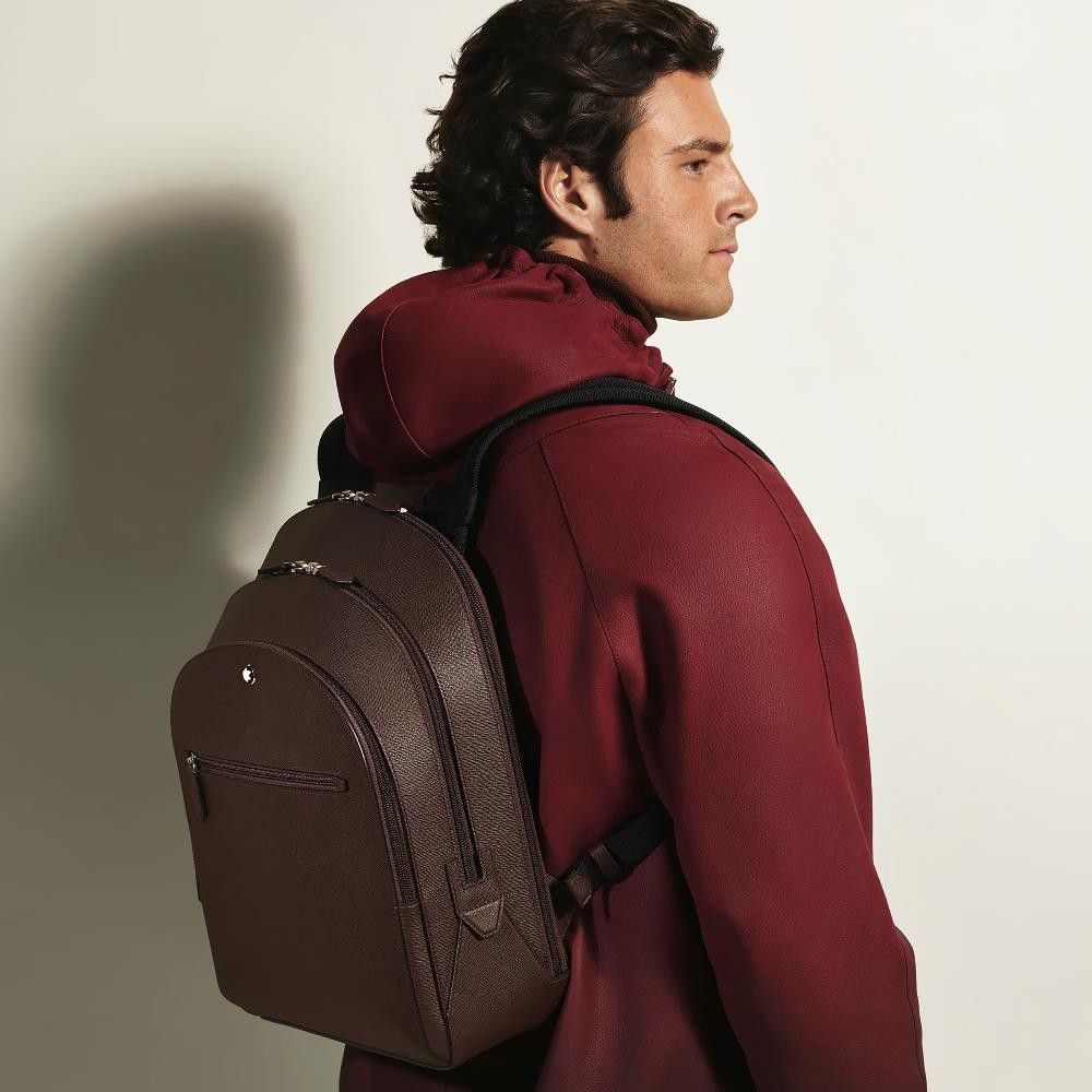 Zaino Montblanc Sartorial Modello Medio con 3 Compartimenti in Pelle